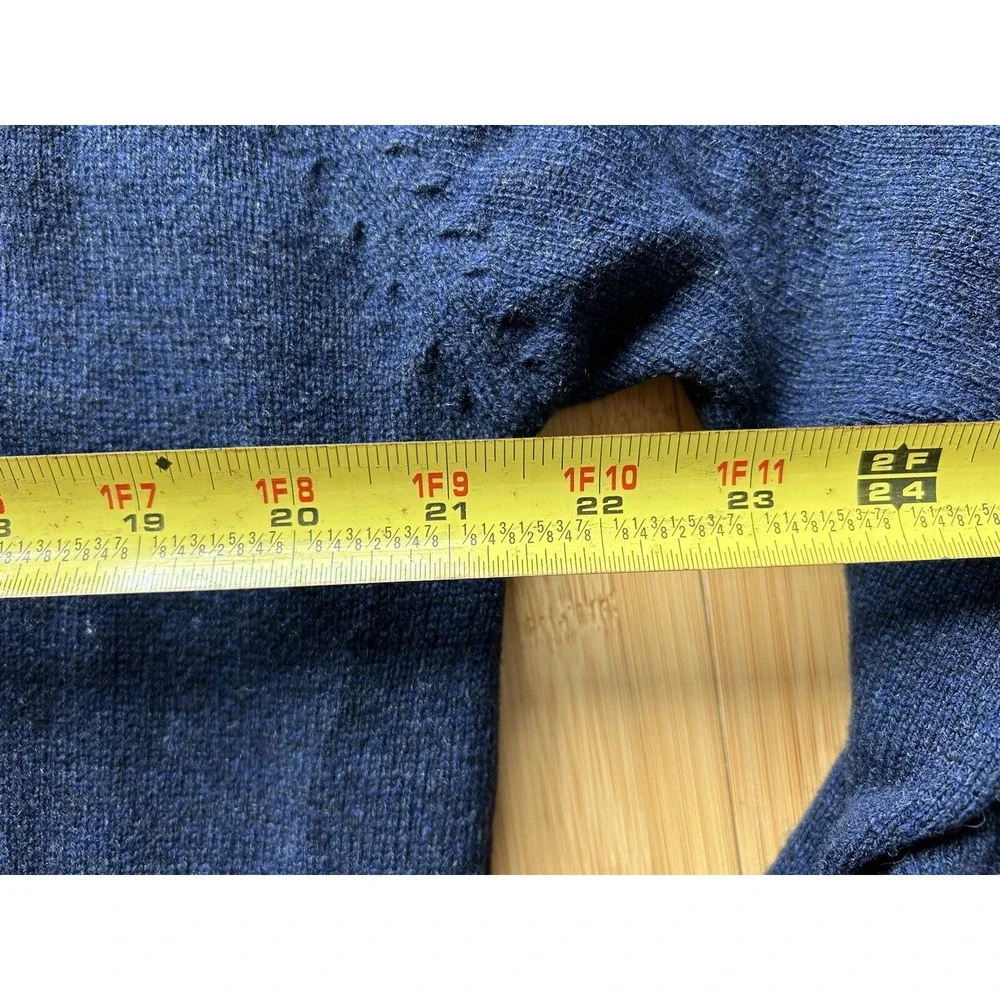 Pendleton Virgin Lambswool Navy Blue Knit V-Neck Sweater Size M *Monogrammed*